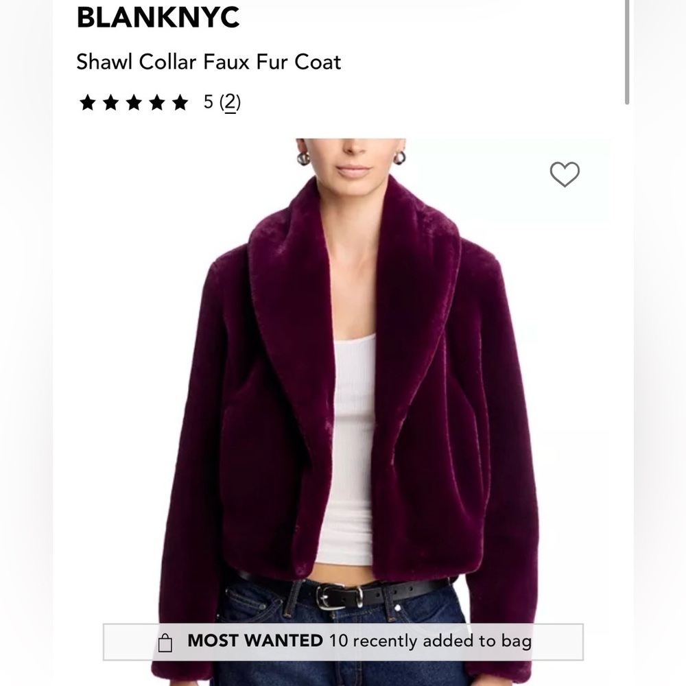 BlankNYC Faux Fur Cropped Jacket in Dry Martini - Picture 7 of 8
